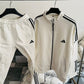 White Three Stripe Winter Tracksuit