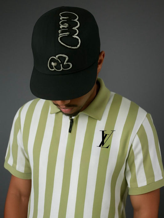 Green LV Striped Polo Shirt