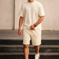 Premium Cotton Interlock Cream Track Suit with Shorts
