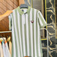 Green Modern Stripes Polo Shirts