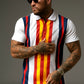 White Modern Stripes Polo Shirts