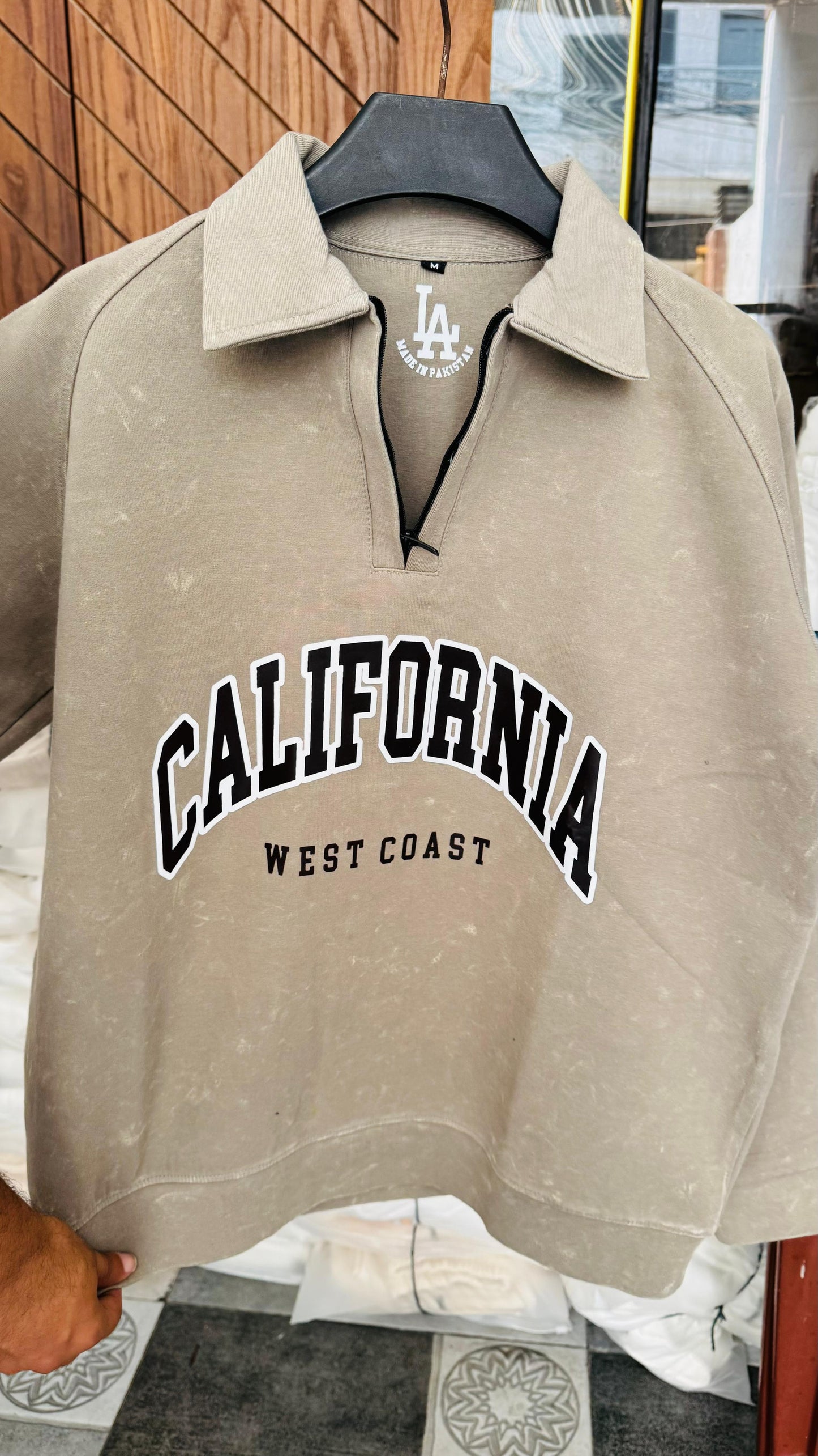 Beige Bold Calfornia SweatShirt