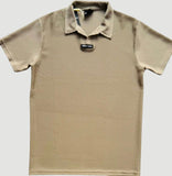 Beige texture Johnny collar Polo- N