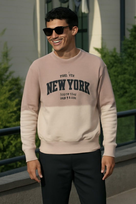 Brown Tie & Dye Bold NewYork SweatShirt