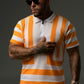 Bold Yellow Stripe Polo Shirt