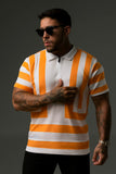 Bold Yellow Stripe Polo Shirt