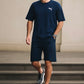Premium Cotton Interlock Blue Track Suit with Shorts