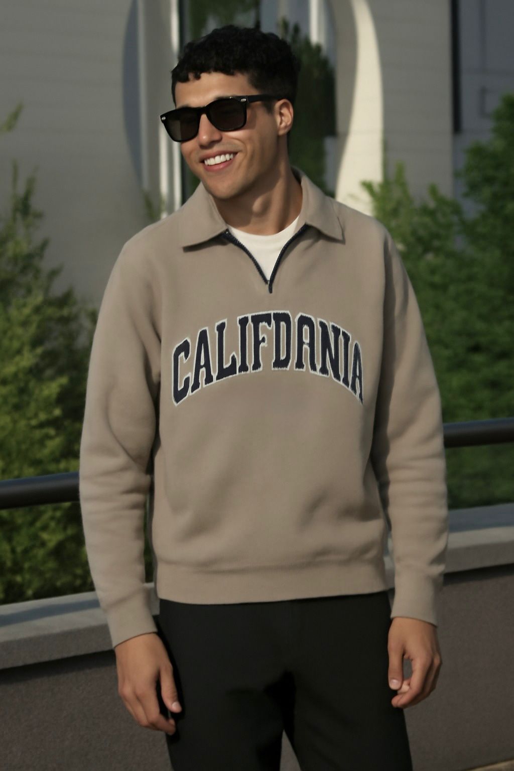 Beige Bold Calfornia SweatShirt