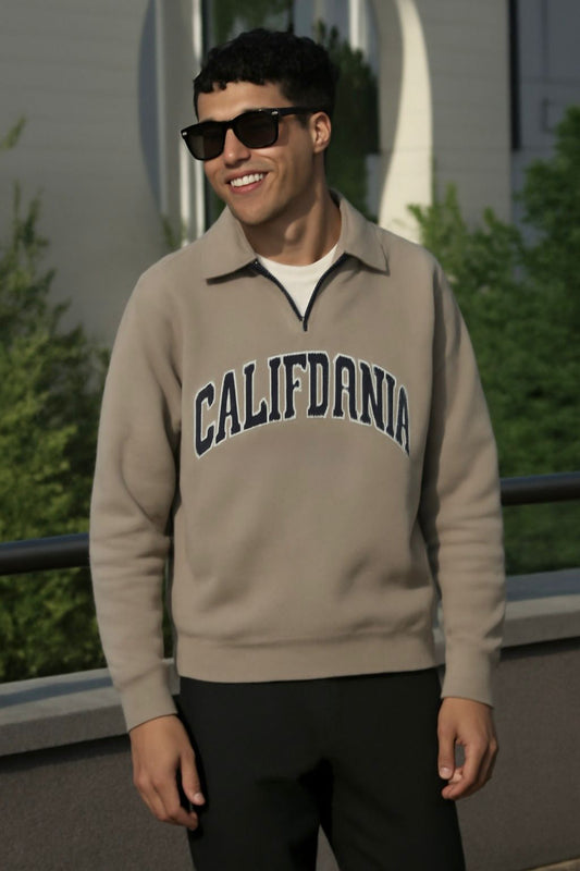 Beige Bold Calfornia SweatShirt